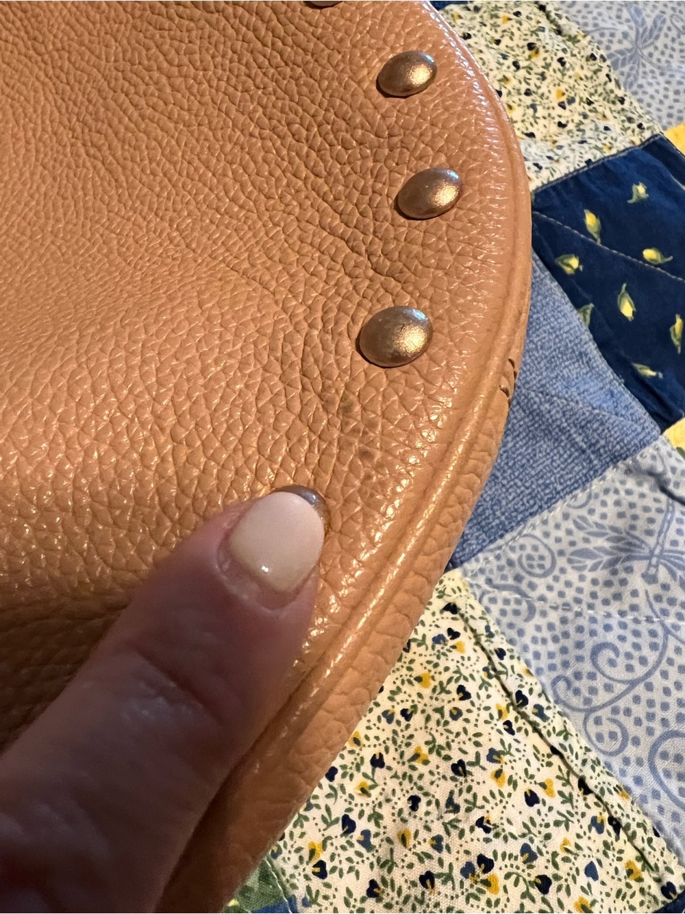 Coach Blush Pebbled Leather Hobo with Stud Detailing - Picture 11 of 12
